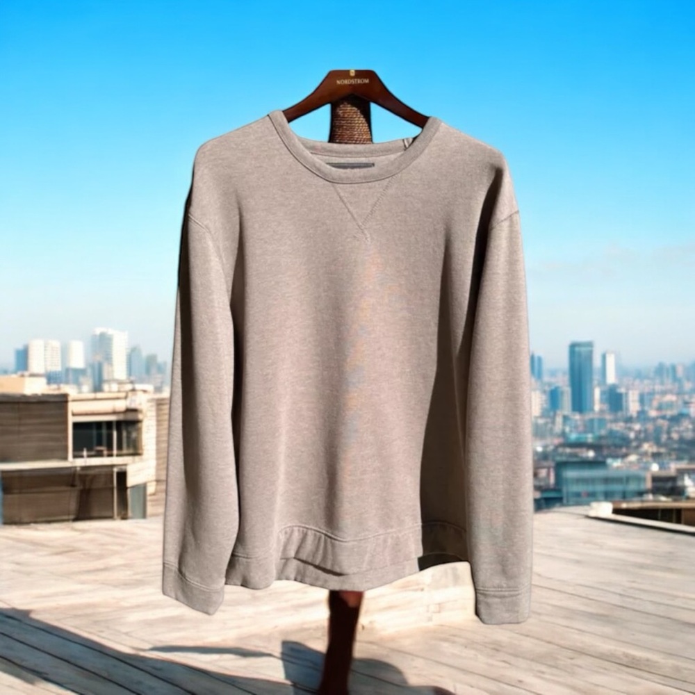 JACHS New York Men’s Long Sleeve Crew Neck Pullover Sweatshirt Light Brown XL